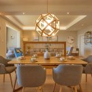 Home Chandelier Wood Lamp Spherical Design Lighting
