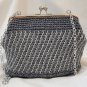 Crochet Knitted Grey/Blue Handbag
