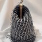 Crochet Knitted Grey/Blue Handbag