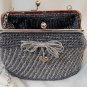 Crochet Knitted Grey/Blue Handbag