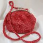 Crochet Knitted Red Handbag