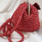 Crochet Knitted Red Handbag