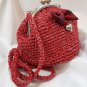 Crochet Knitted Red Handbag