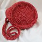 Crochet Knitted Red Handbag
