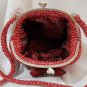 Crochet Knitted Red Handbag