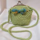 Crochet Knitted Green Handbag