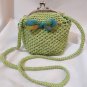 Crochet Knitted Green Handbag