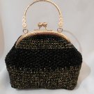 Crochet Knitted Black Handbag