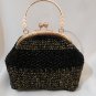 Crochet Knitted Black Handbag