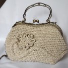 Crochet Knitted White Handbag