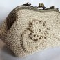 Crochet Knitted White Handbag