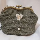 Crochet Knitted Green Handbag