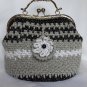 Crochet Knitted Grey/Black Handbag
