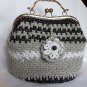 Crochet Knitted Grey/Black Handbag