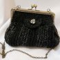 Crochet Knitted Black Handbag