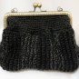 Crochet Knitted Black Handbag