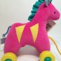 Eden Pink Horse Pony Pull Toy Plush Circus Parade Stuffed Animal 7" TAG