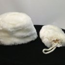American Girl Samantha RARE White Faux Fur Russian Hat and Muff Set Pleasant Co