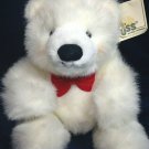 Russ Igloo Polar Bear White Plush Stuffed Animal NEW* w/ TAG & Red Bow Tie 9"