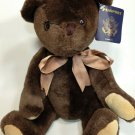 Passport Plush Teddy Bear Chocolate Brown Soft Stuffed Jointed Animal TAG 15"