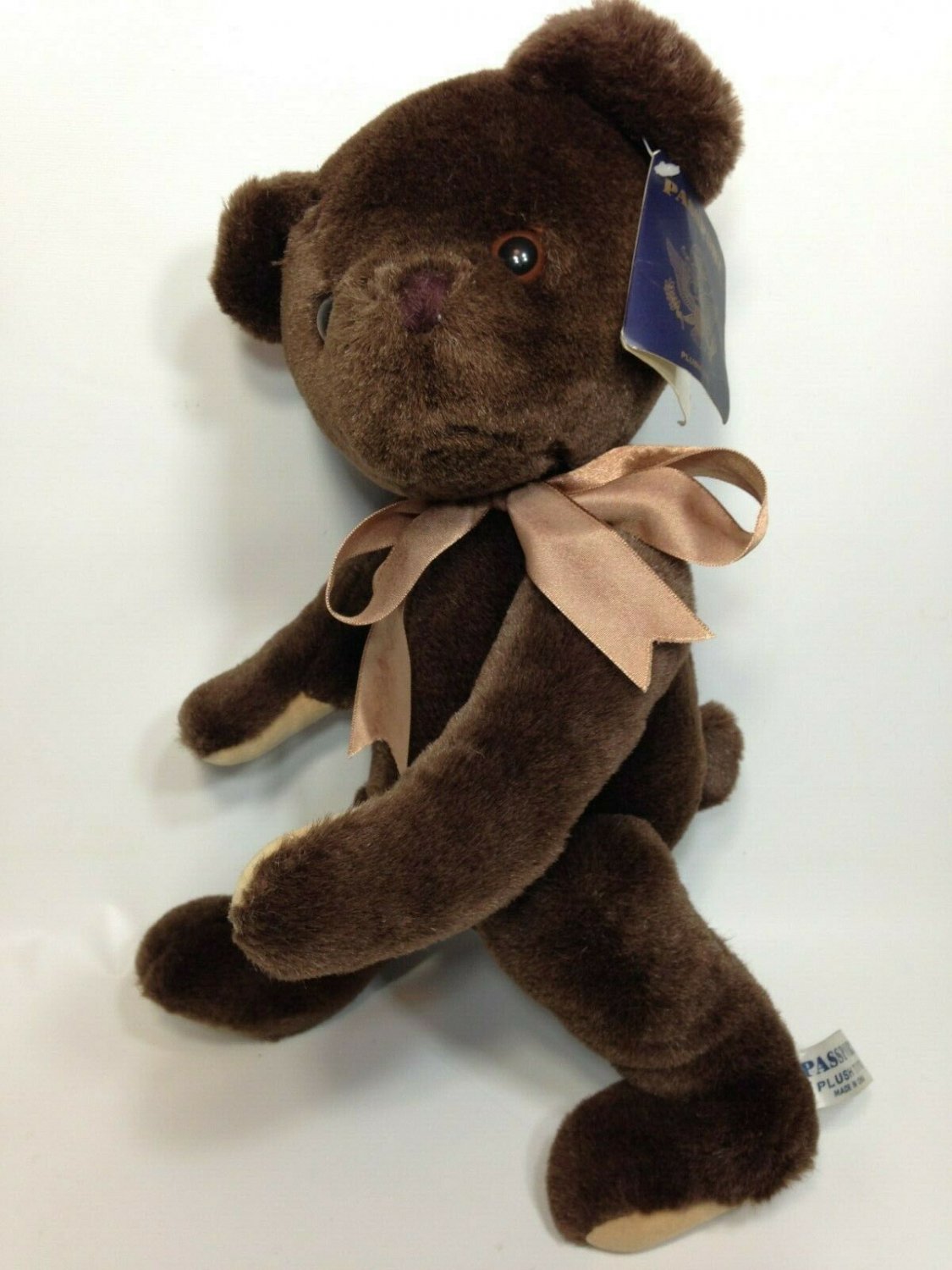 travel teddy bear with passport