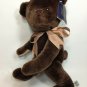 Passport Plush Teddy Bear Chocolate Brown Soft Stuffed Jointed Animal TAG 15"