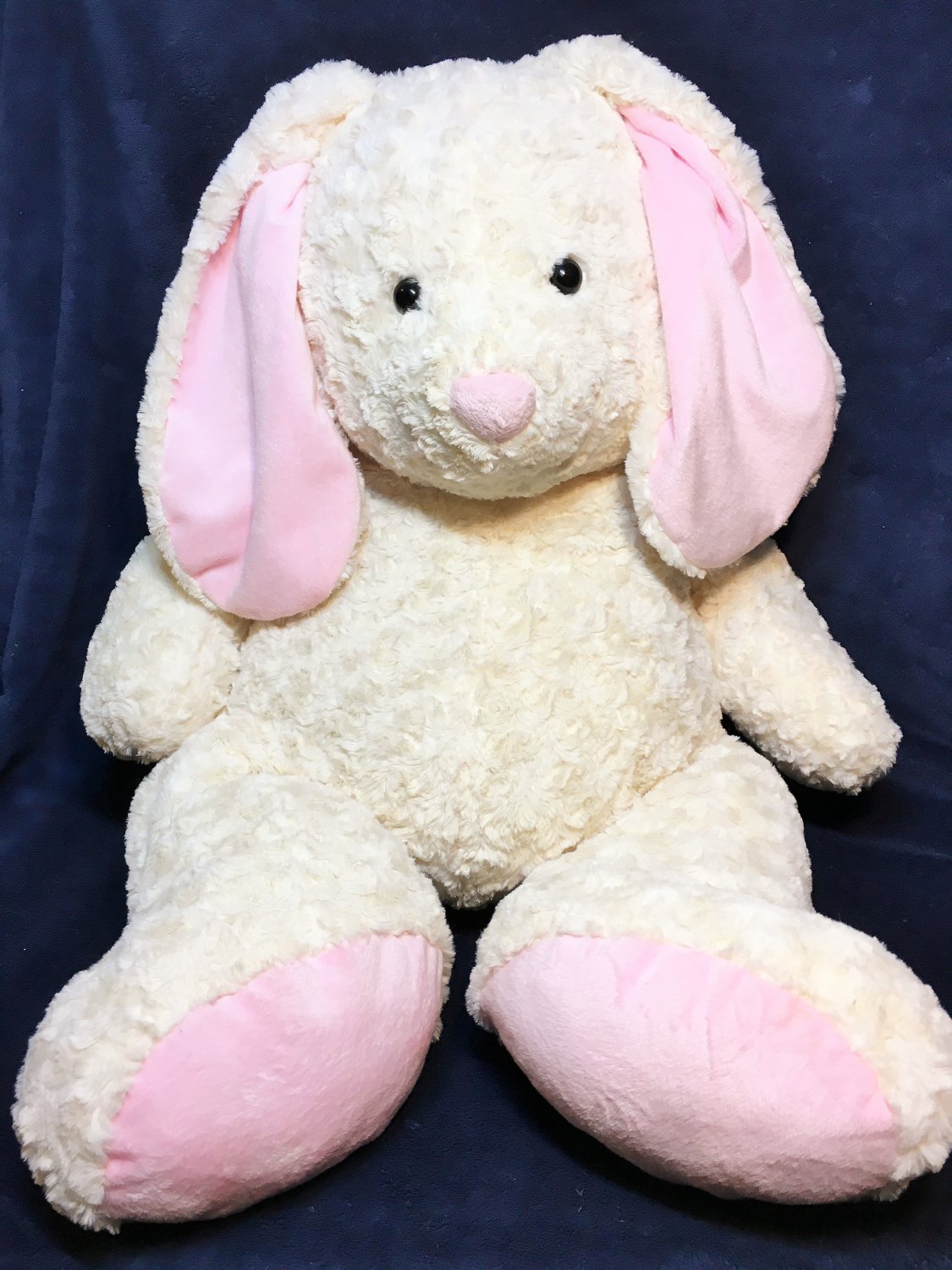 Toys R Us RARE Bunny Rabbit Plush GIANT White Pink JUMBO Stuffed Animal Lop Ears