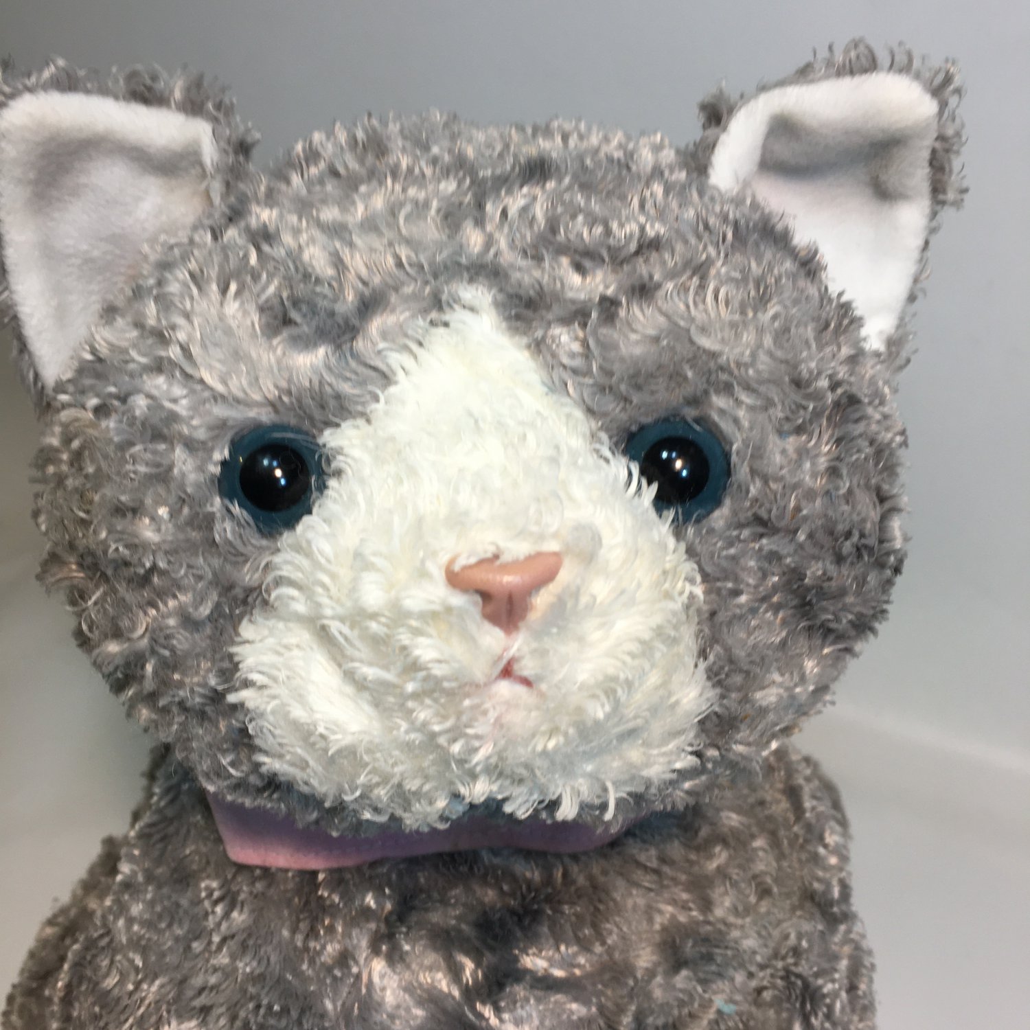 stuffed grey tabby cat