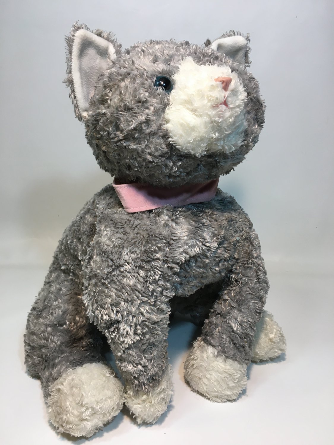 gray tabby cat stuffed animal