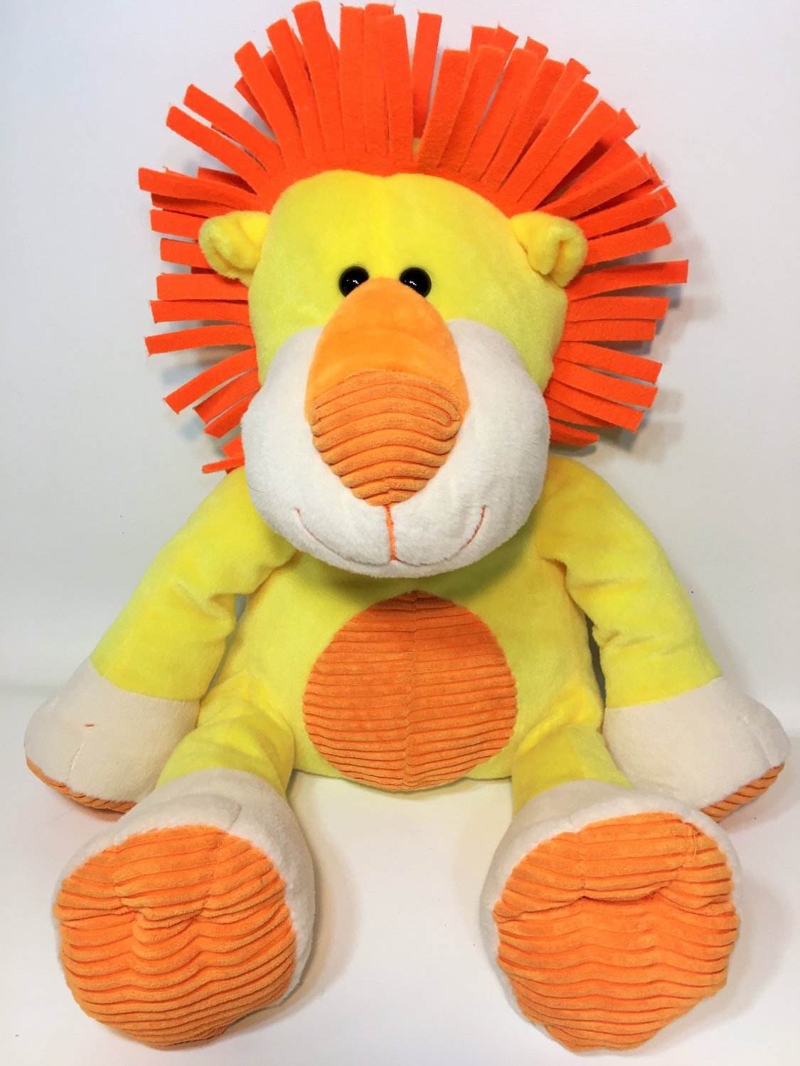 Babies r Us Plush Lion Bright Sitting 16" Yellow Orange Floppy Stuffed