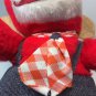 RARE Vintage Monkey Red Plush Chimp Stuffed Ape Animal Toy Gingham Tie 14"