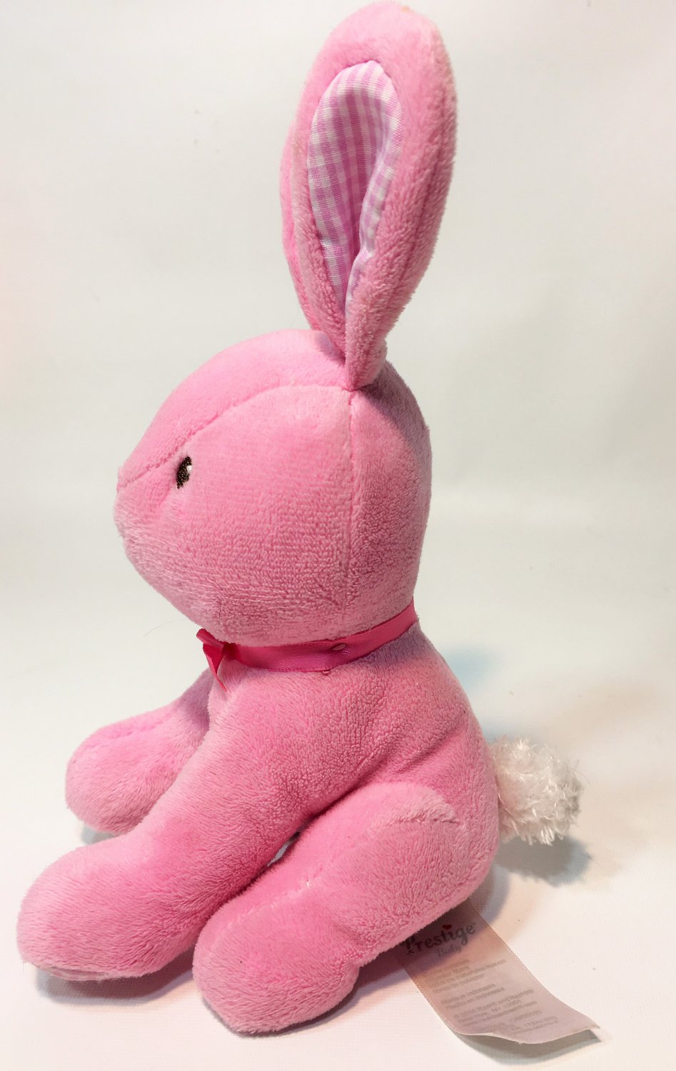 Prestige Baby Pink Bunny Rabbit Plush Gingham Stuffed Animal Easter Toy ...