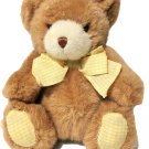 Carters Teddy Bear Brown Plush Baby Rattle Yellow Gingham Bow Prestige Toy 7" Carters Teddy Bear Brown Plush Baby Rattle Yellow Gingham Bow Prestige Toy 7"