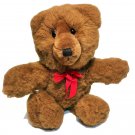 Applause Baritone Teddy Bear Plush Vintage Brown Stuffed Animal 23700 Red Bow