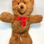 Applause Baritone Teddy Bear Plush Vintage Brown Stuffed Animal 23700 Red Bow