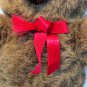 Applause Baritone Teddy Bear Plush Vintage Brown Stuffed Animal 23700 Red Bow