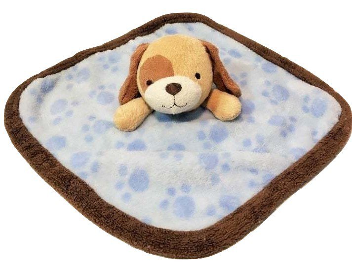 Koala Baby Security Blanket Brown Puppy Dog Plush Blue Blankie Lovey 12"