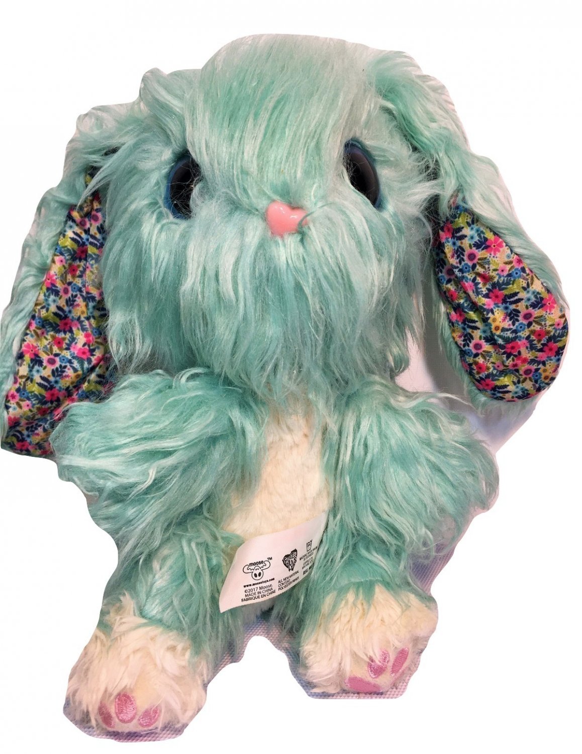 Scruff-a-Luvs Blossom Bunny Rabbit Mint Green Plush Fuzzy Furry Floral Ears 8.5"