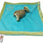 Unipak Gray Elephant Blue Plush Baby Blanket Gold Moon & Stars Olive Green 11"sq