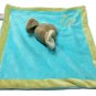Unipak Gray Elephant Blue Plush Baby Blanket Gold Moon & Stars Olive Green 11"sq