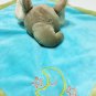 Unipak Gray Elephant Blue Plush Baby Blanket Gold Moon & Stars Olive Green 11"sq