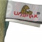 Unipak Gray Elephant Blue Plush Baby Blanket Gold Moon & Stars Olive Green 11"sq