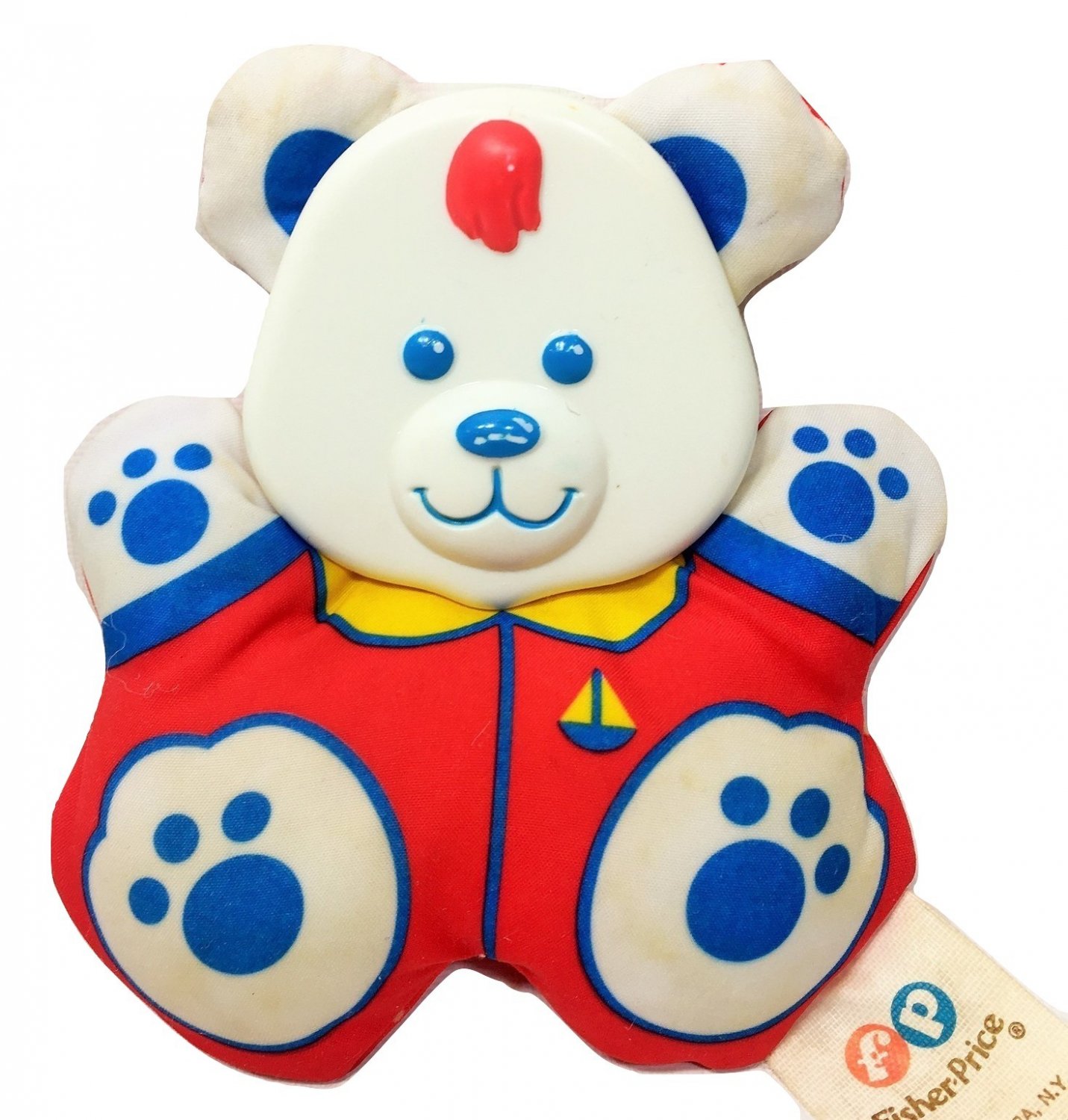 Vintage Fisher Price Soft Shakes Rattles Bear 1497 Plush Teddy Baby Toy 1990 -4"