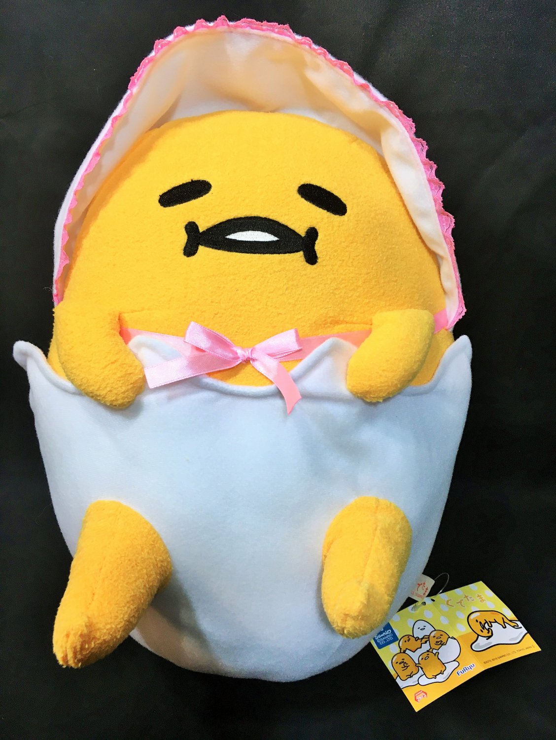 Furyu Sanrio Gudetama Baby Egg Pants White Soft Stuffed Plush Japan 13" Toy
