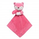 Rare HTF Carters Salmon Pink Fox Rattle Security Blanket Satin Plush Baby Toy