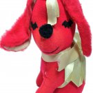 RARE HTF Vintage Commonwealth Red Puppy Dog Plush Stuffed Doll Bows Taiwan 8.5"