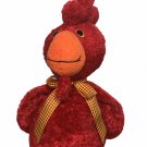 RARE Red Rooster Plush Stuffed Animal Adventure Floppy Chicken Bean Bag Toy 21"