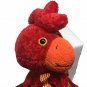 RARE Red Rooster Plush Stuffed Animal Adventure Floppy Chicken Bean Bag Toy 21"