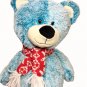Animal Adventure Teddy Bear Plush 17" Stuffed Animal Aqua Blue Red Scarf 2016