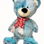 Animal Adventure Teddy Bear Plush 17" Stuffed Animal Aqua Blue Red Scarf 2016
